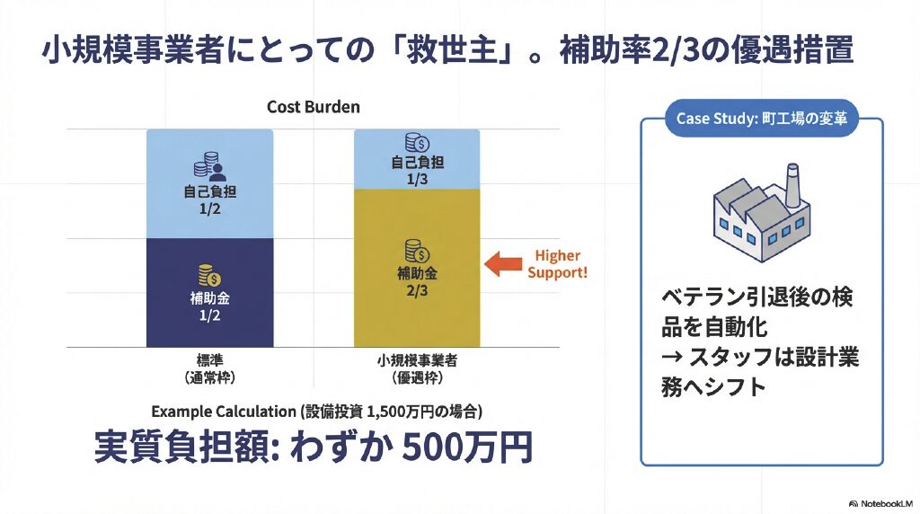 小規模事業主にとっての「救世主」。補助率2/3の待遇措置