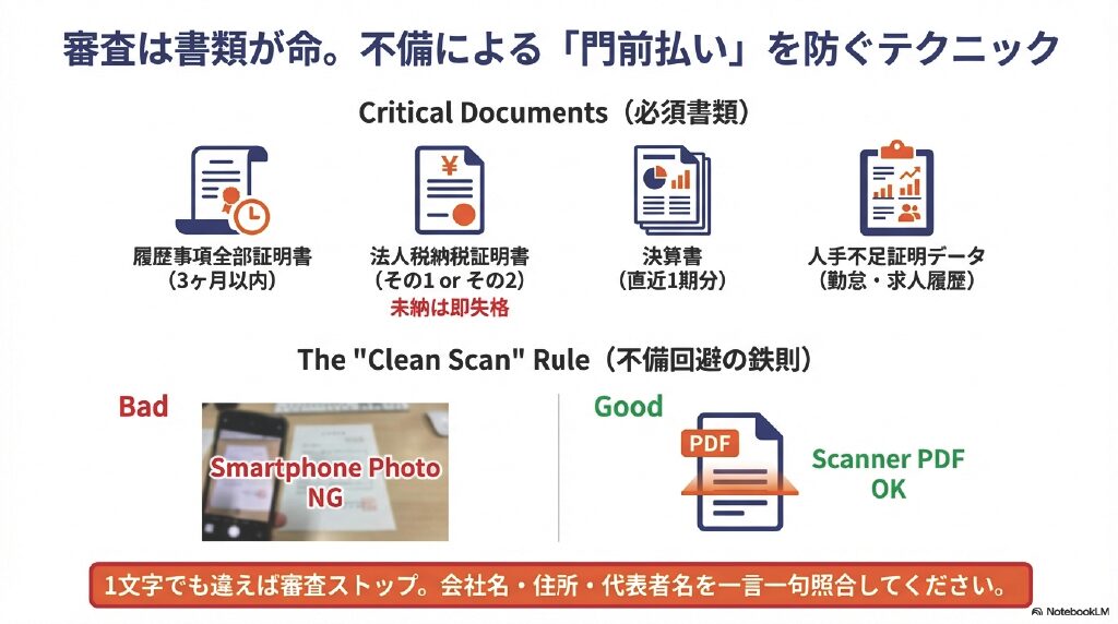 審査は書類が命。不備による「門前払い」を防ぐテクニック