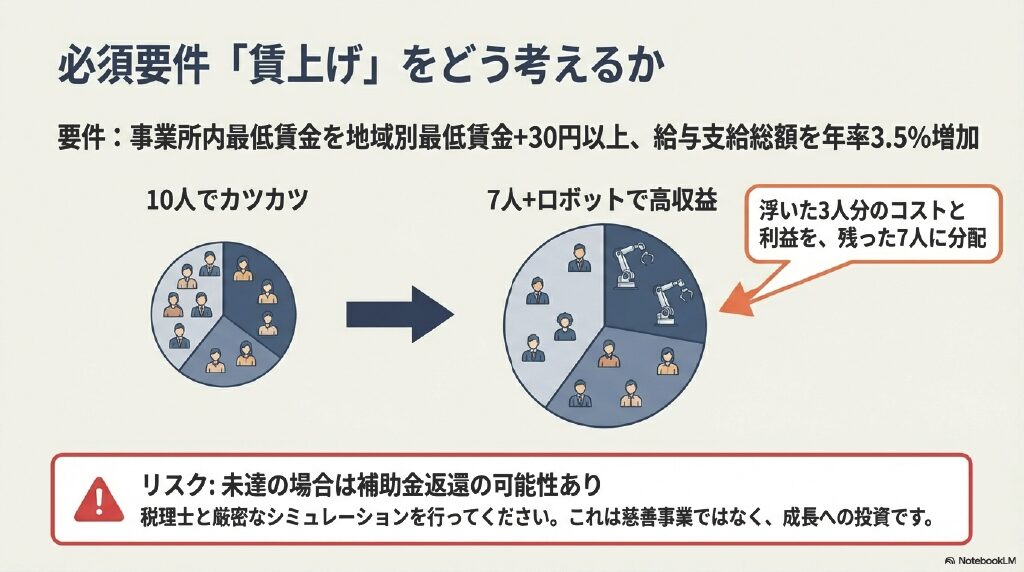 企業省力化投資補助に必須の賃上げ要件