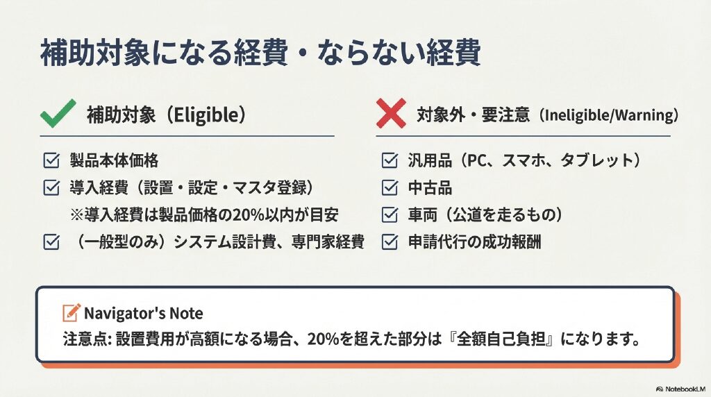 省力化投資補助金の対象となる経費の範囲